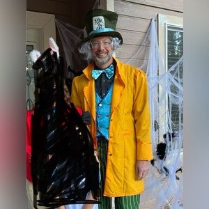 Yellow Mad Hatter Costume with Blue Vest